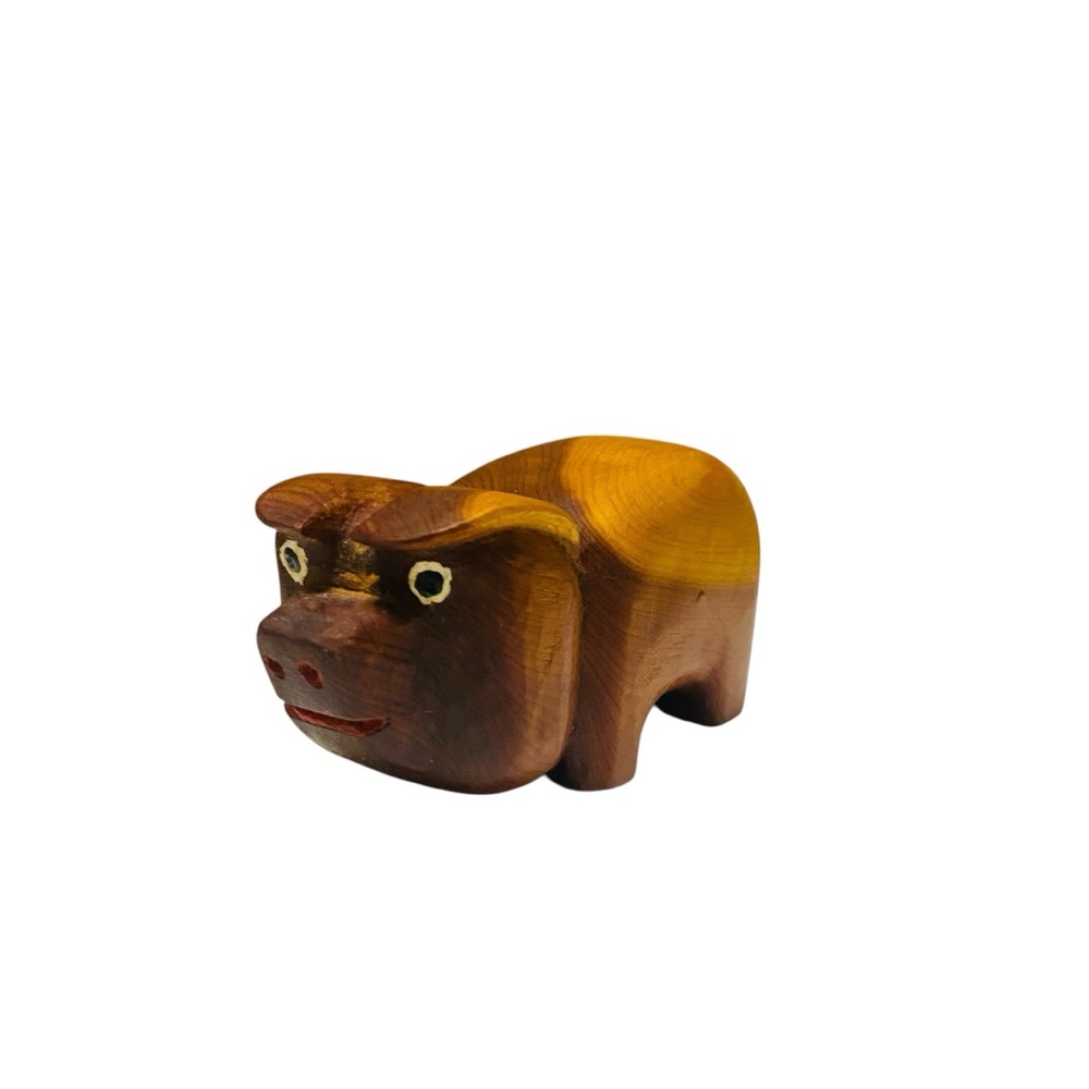 Vintage Wood Farmhouse Pig Figure